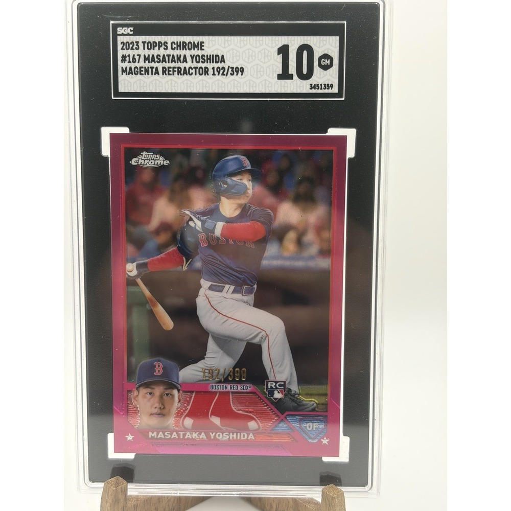 2023 Topps Chrome Masataka Yoshida 167 Magenta Refractor RC SGC 10 192/399